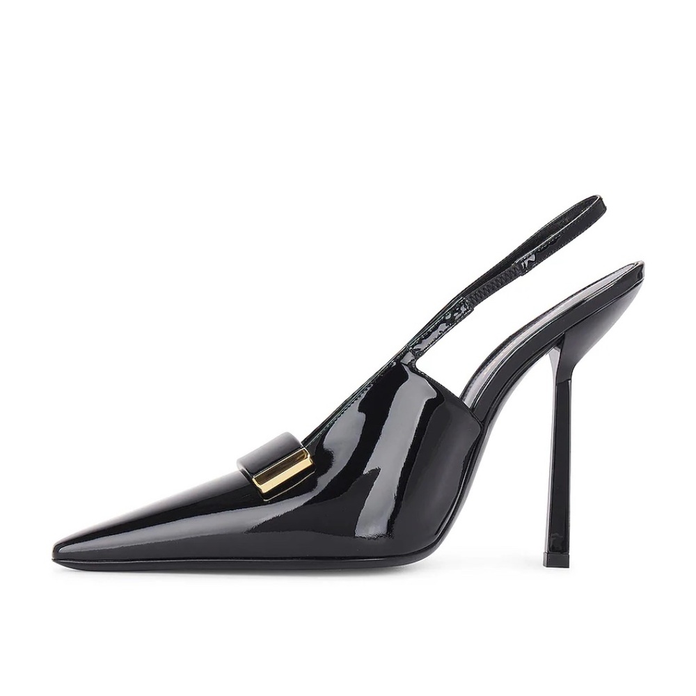 Saint Laurent Madame Slingback Pump in Nero